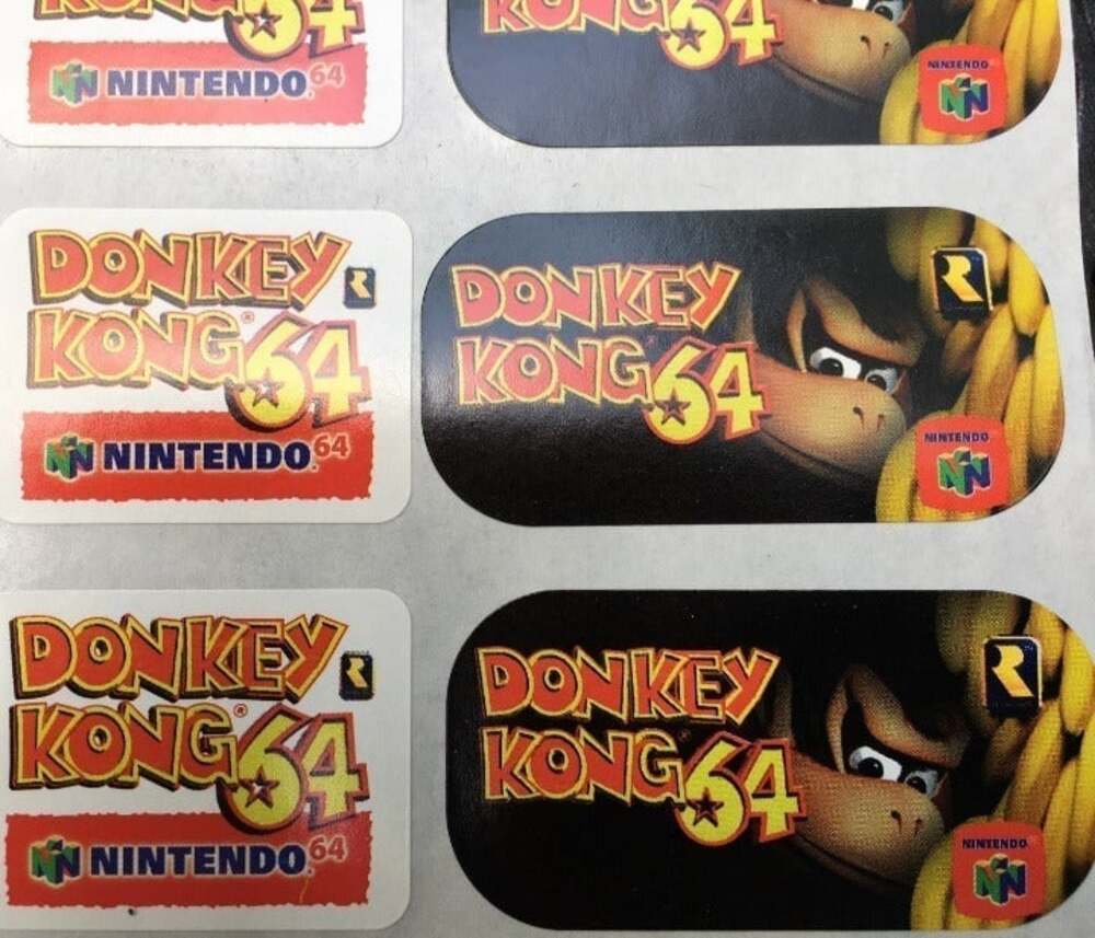 8 New N64 Nintendo 64 "Donkey Kong 64" Promo Stickers(1999) - HTF & VERY RARE!
